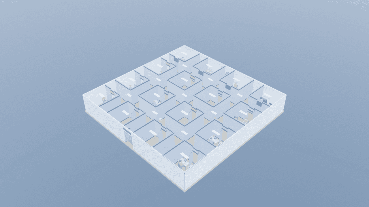 Mô hình 3D văn phòng MMA — render bằng Blender